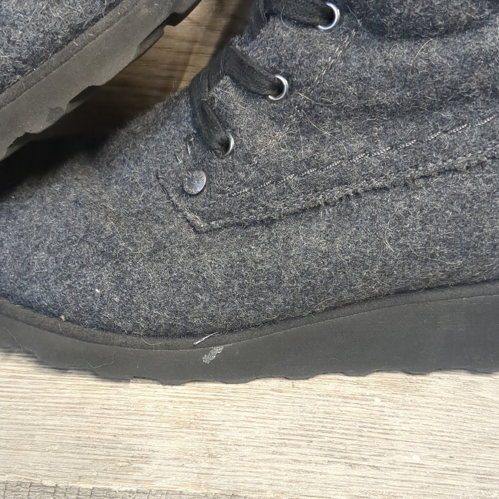 Bearpaw Krista Boots Gray Wool Lace Up Women's Size 9 - Picture 6 of 13